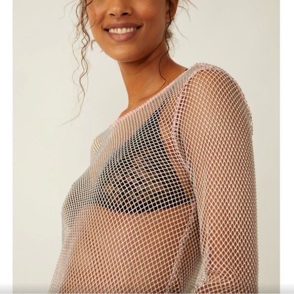 FREE PEOPLE Filter Finish Low Back Long Sleeve / Pretty Petal - Picture 4 of 9